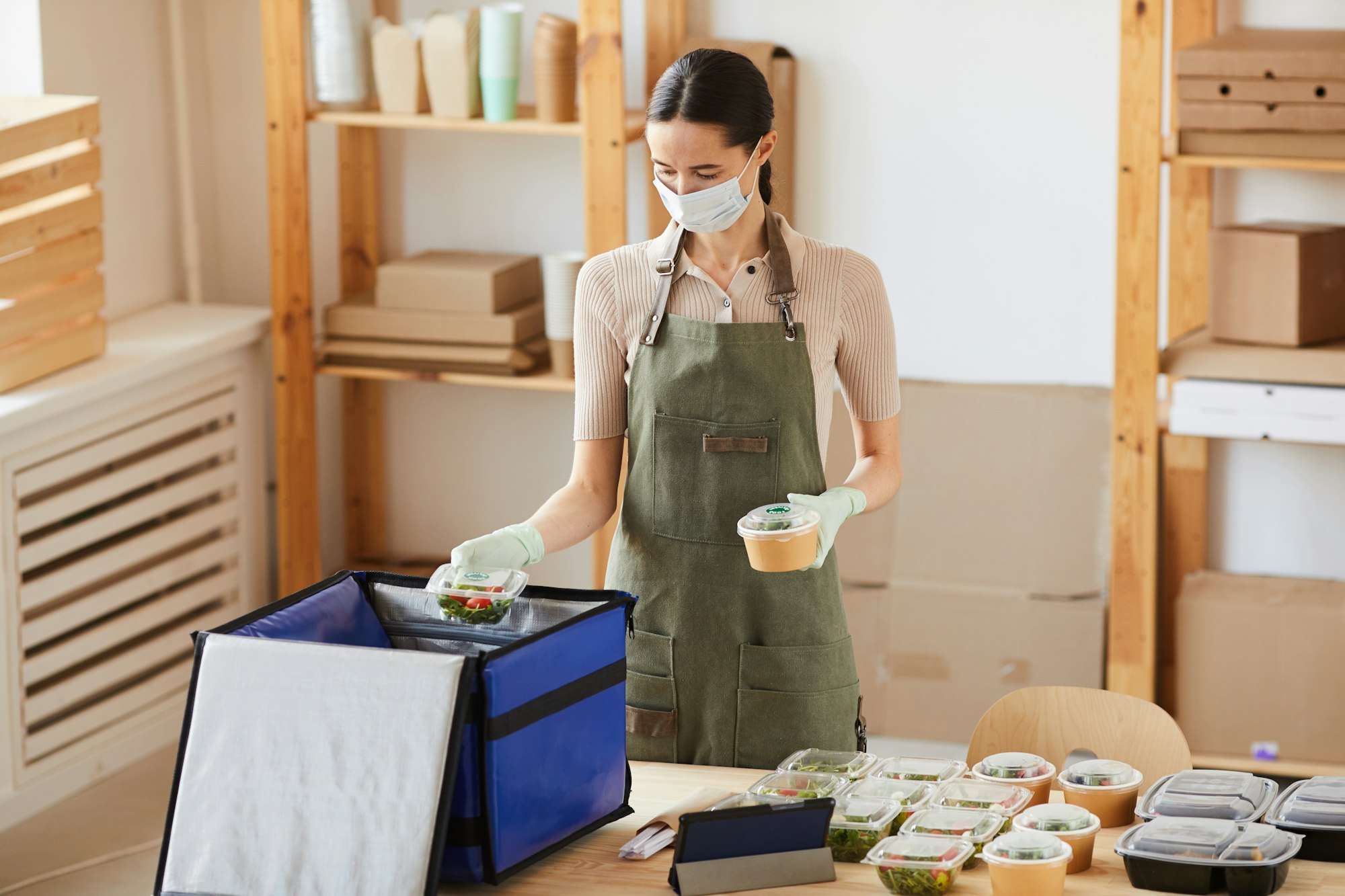 Worker working in delivery service